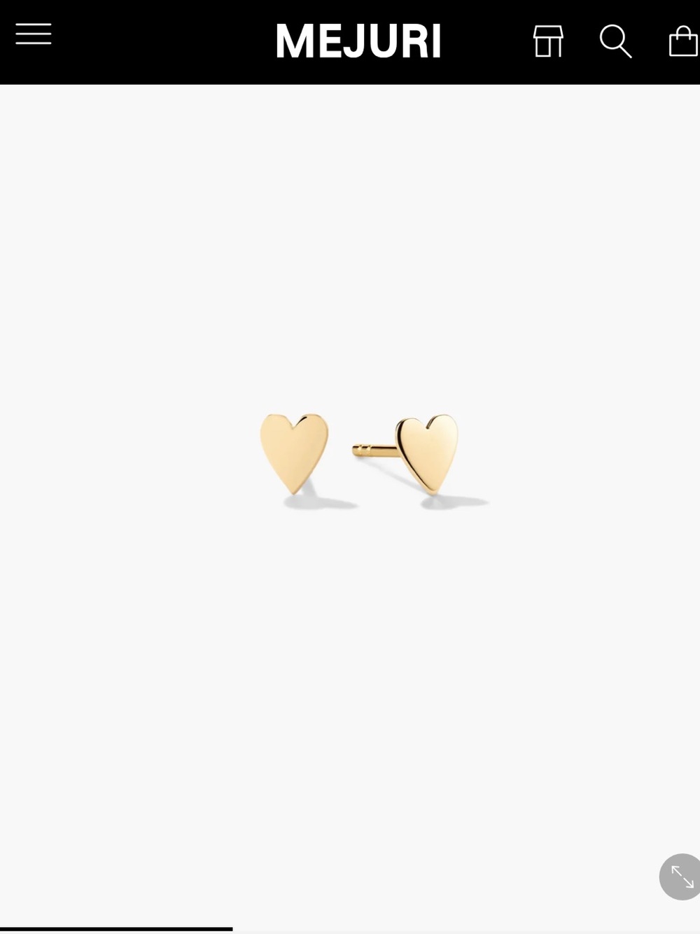 Gold Mini Heart Stud Earrings - Brand Not Visible